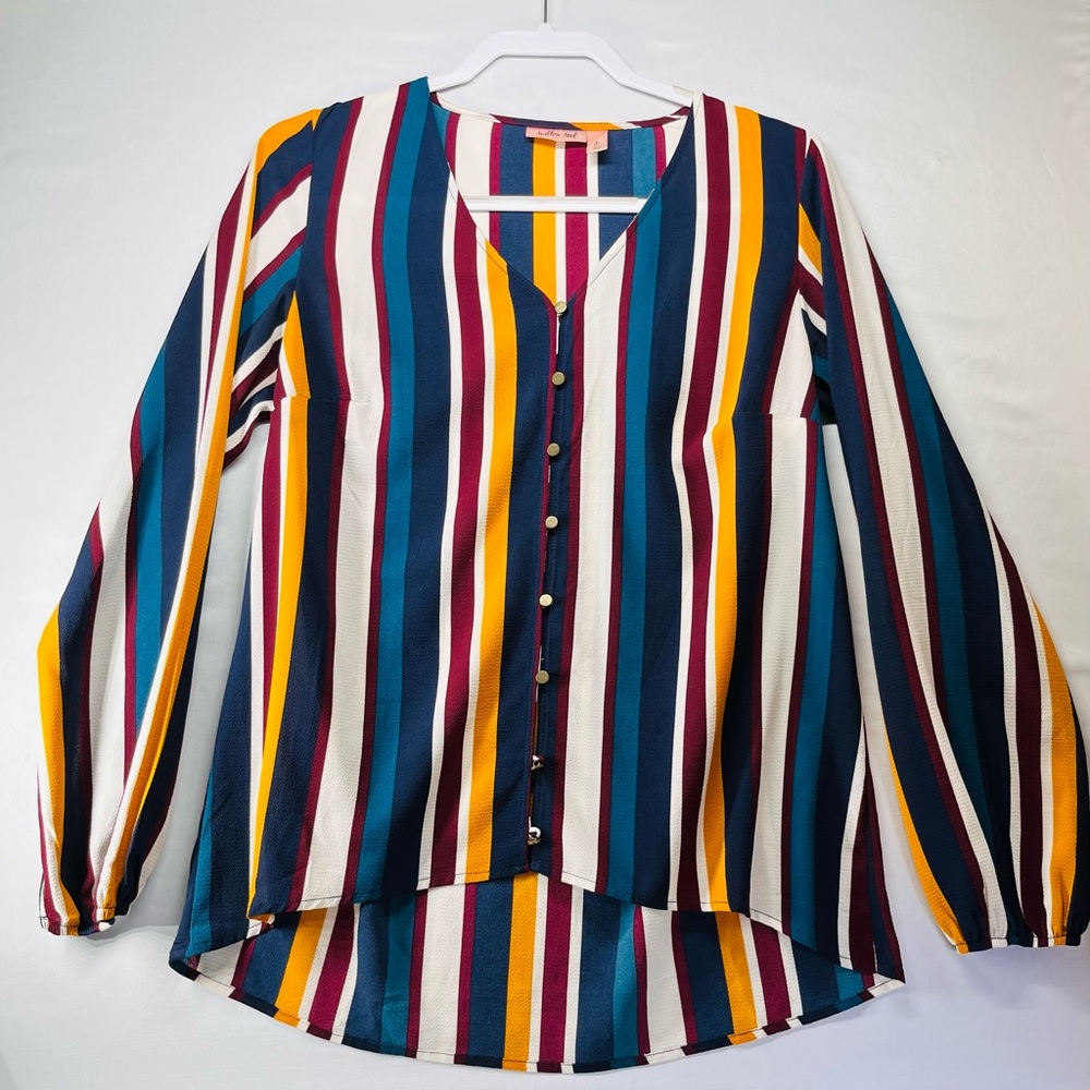 Willow‎ & Root Striped Button Down Gauze Top